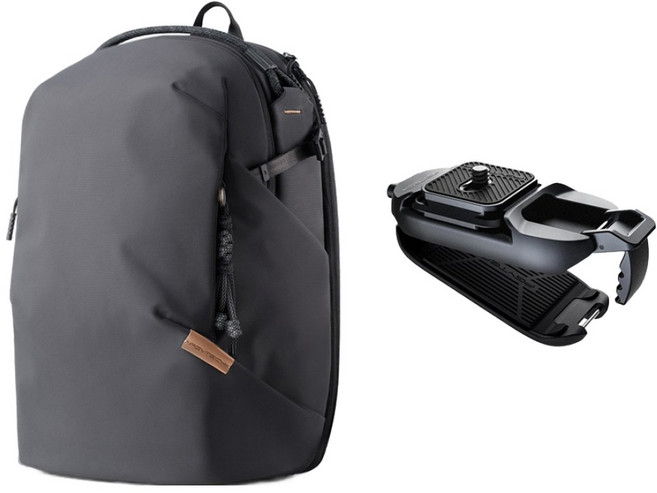 피지와이텍 원고 라이트 카메라 백팩 16L P-CB-352 + 비틀클립 P-CG-040 세트, 블랙(백팩), 1세트