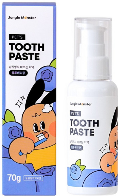 정글몬스터 반려동물 냥치멍치 바르는 치약 블루베리향, 70g, 1개입, 1개