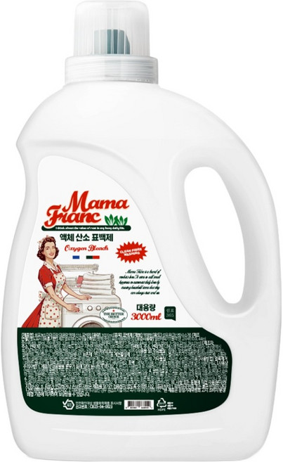 쉼표365 마마프랑 대용량 액체 산소 표백제, 1개, 3L