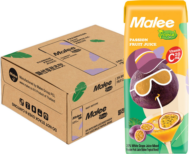 말리 패션 후르츠 맛 주스, 180ml, 36개