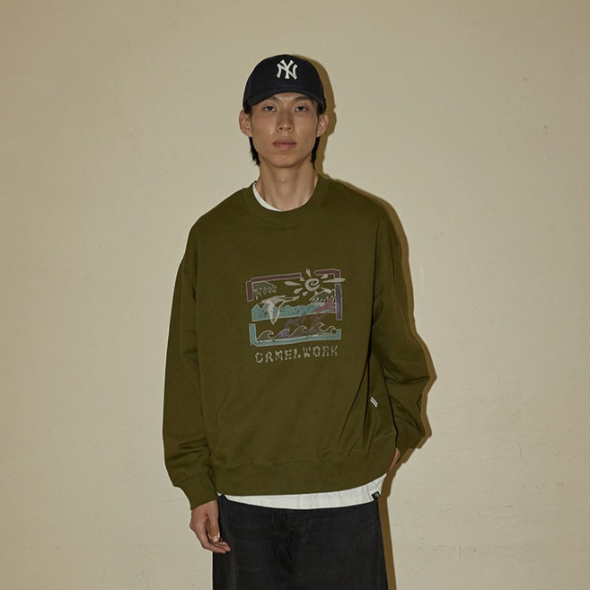 CAMEL WORK 男女通用 Mountain Bird 復古運動衫 NO.017