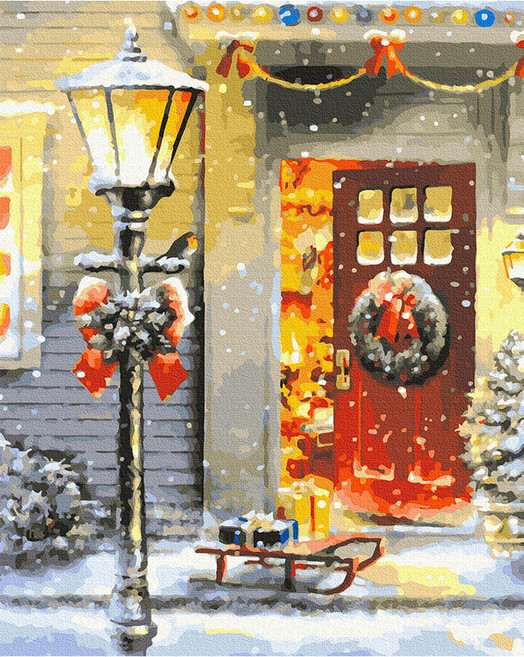 플레이어바웃 DIY 유화 그림그리기 세트 40 x 50 cm, 첫눈과 크리스마스(GX42359), 1세트