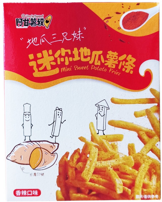 Uncle Sweet 阿甘薯叔 迷你地瓜薯條 香辣口味, 1個, 72g
