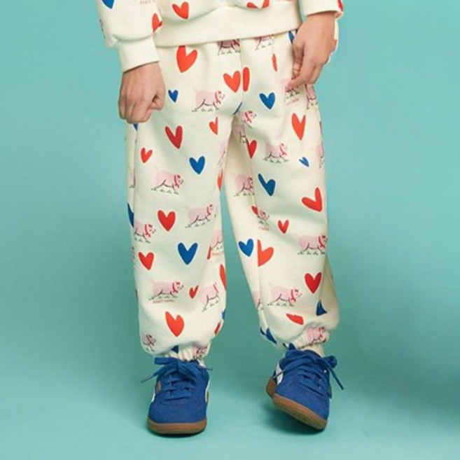 베베드피노언더웨어 아동용 아이보리 하트 피그 저지 팬츠 BU43PD307