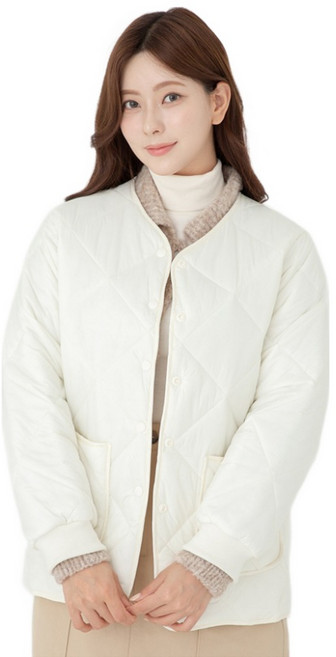 BASE ALPHA ESSENTIALS 女款寬鬆版型外口袋菱格紋絎縫夾克