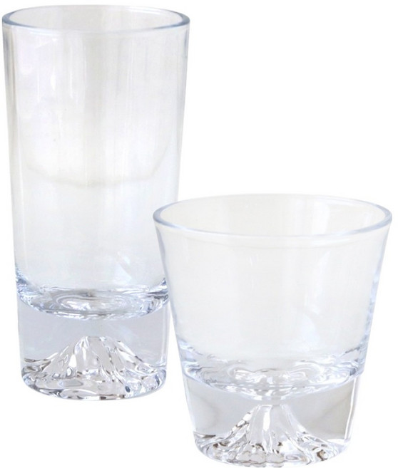 JUST HOME 富士山透明玻璃杯2件組 250ml + 330ml 3099-75A-1, 1套, 透明色