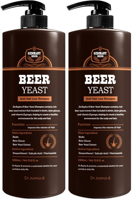 닥터라파알 맥주 효모 샴푸, 1L, 2개