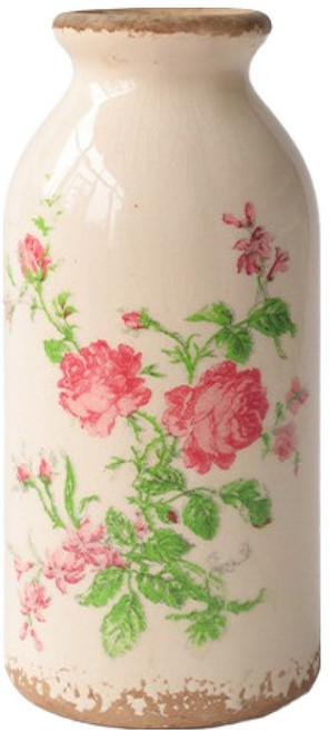 유럽 빈티지 플라워 인테리어 화병 BRP1843, 숏장미