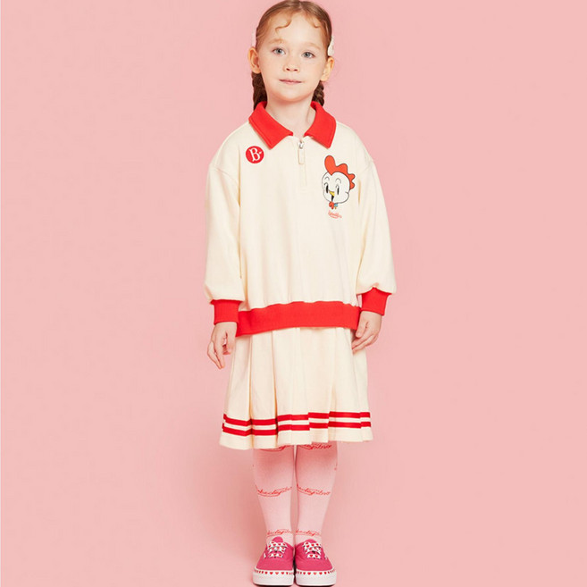 베베드피노 여아용 레꼴 플리츠 저지 미디 원피스 BP33OD421