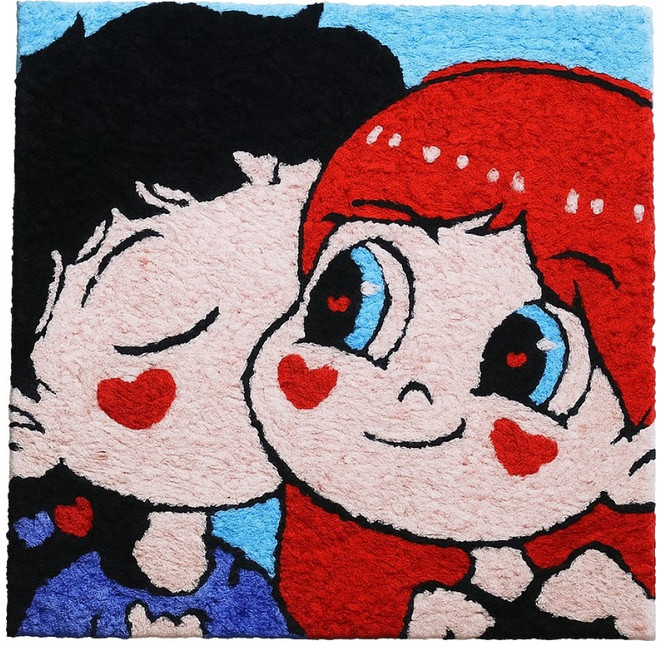 더웨일 DIY 명화그리기 펄프 페인팅 20 x 20 cm, 커플 하트3, 1개