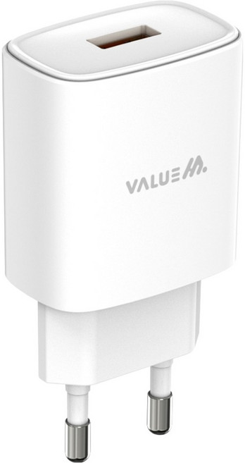 밸류엠 USB A 15W 고속 충전기, 화이트, 1개