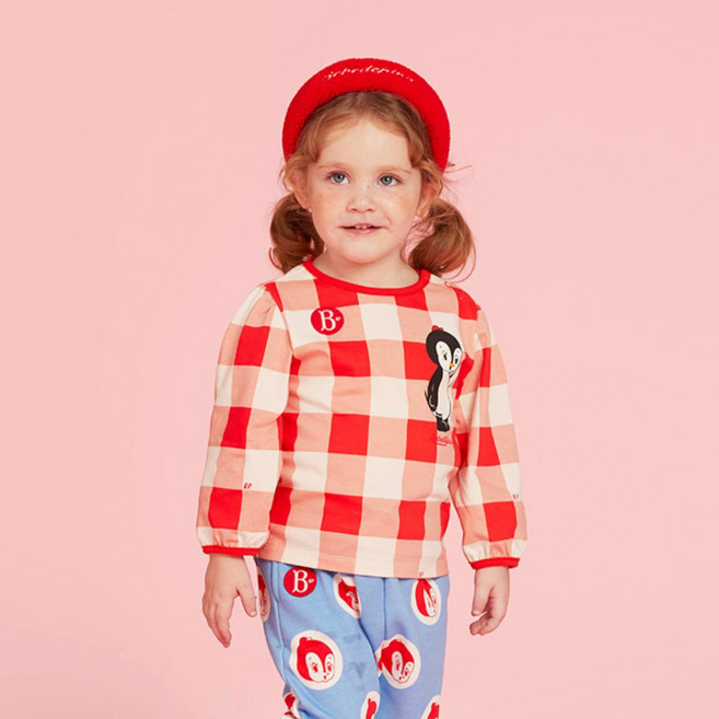 베베드피노 유아용 휴고 체크 티셔츠 BP33TR224