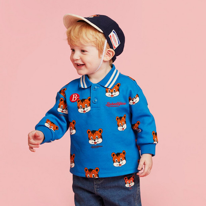 베베드피노 유아용 올 오버 티그레 피케 폴로 티셔츠 BP33TC142