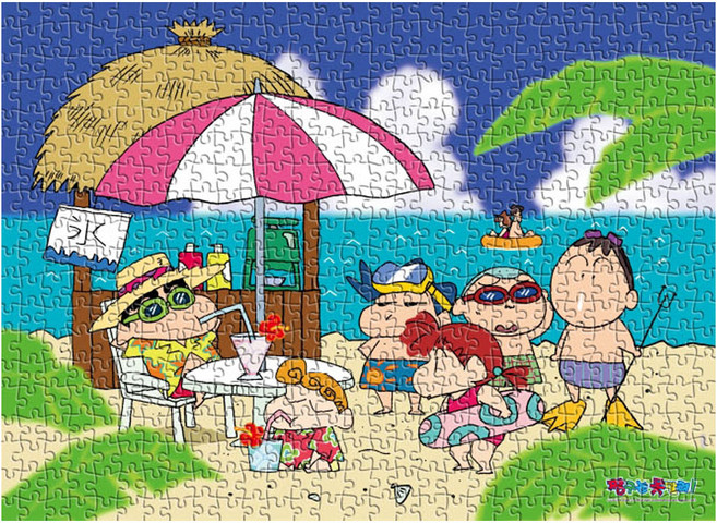 학산문화사 짱구 해변의 친구들 직소퍼즐, 500피스, 혼합색상, 1개