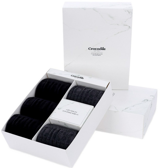 Crocodile 鱷魚 男士商務字母長襪5雙禮盒組 CD343