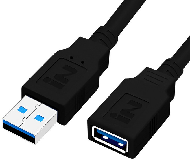 인네트워크 VW-1 피복 풀몰딩 USB3.0 연장 케이블 블랙, 1개, 2m