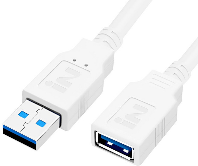 인네트워크 VW-1 피복 풀몰딩 USB3.0 연장 케이블 화이트, 1개, 2m