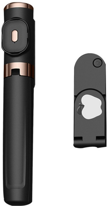 ANTIAN 雙補光燈藍牙遙控便攜式折疊收納自拍棒/自拍桿 + 三腳架, 黑色, 1套, M18