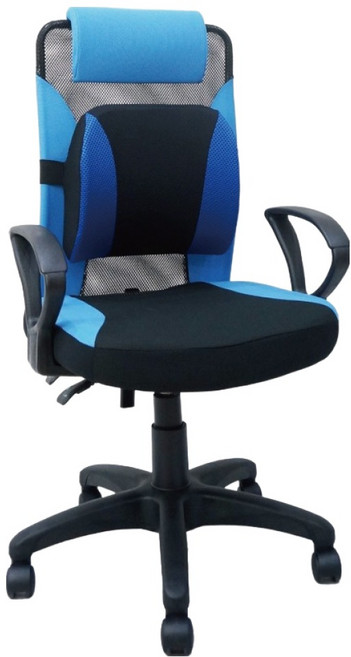 透氣辦公椅 台灣製 ND-02B, 藍色
