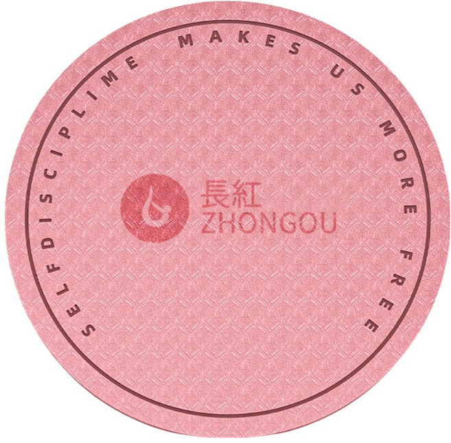 ZHONGOU 長紅 超大超慢跑用 靜音圓形防滑墊 平衡墊 跳繩墊 健身運動墊 冥想墊, 粉色, 1個
