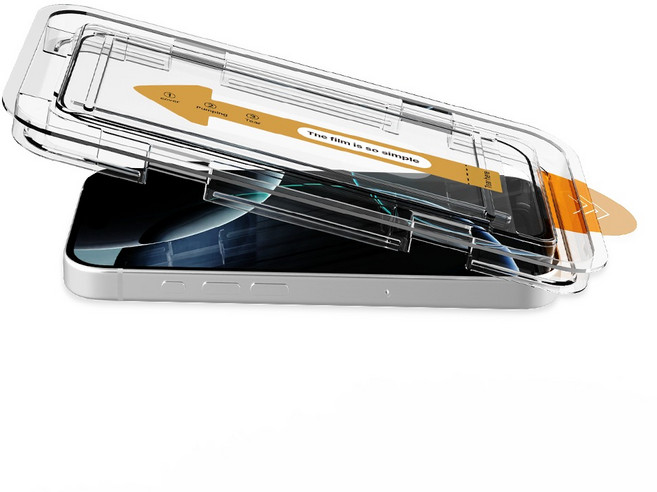 뉴클 셀프먼지제거 부착키트 풀커버 사생활보호 강화유리 휴대폰 액정보호필름 2p 세트, 1세트