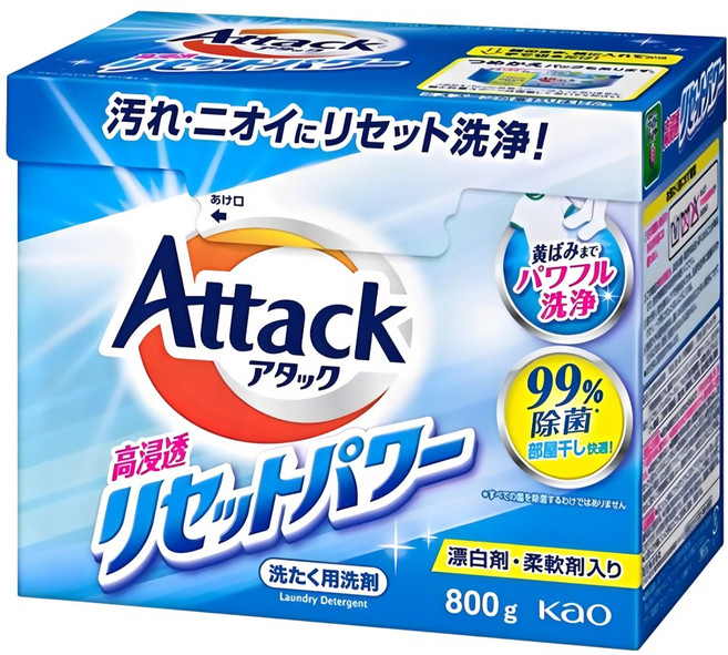 Attack 一匙靈 日本境內款 高浸透酵素洗衣粉, 800g, 1盒