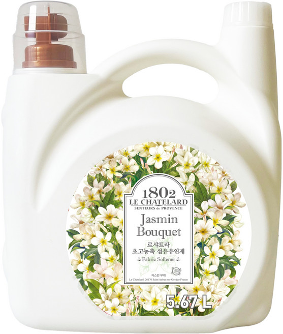 르샤트라1802 초고농축 섬유유연제 자스민부케향 본품, 5.67L, 1개