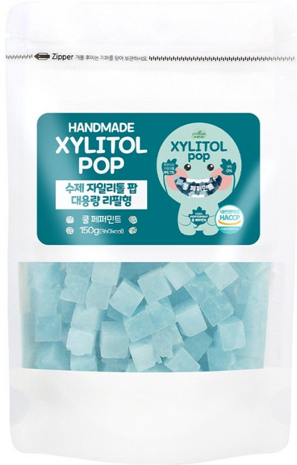 자일리톨팝 파우치 쿨페퍼민트, 150g, 1개