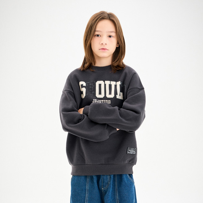 젤리스튜디오 블러리 프린트 기모 티셔츠