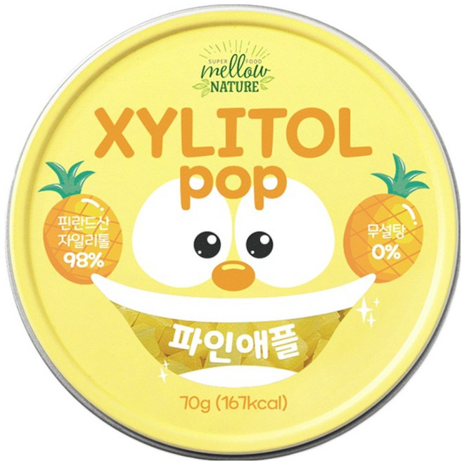 자일리톨팝 틴케이스 파인애플, 70g, 1개