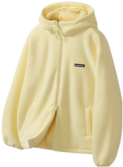 레이먼 남녀공용 리멀 기모 플리스 후드 집업