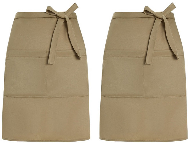 바른리빙 식당 업소 서빙 허리 앞치마, 베이지, 2개