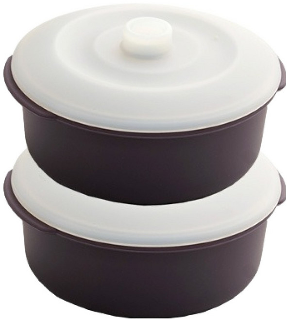 소노리떼 실리콘 계란찜기 소형 원형 400ml, 퍼플그레이, 2개