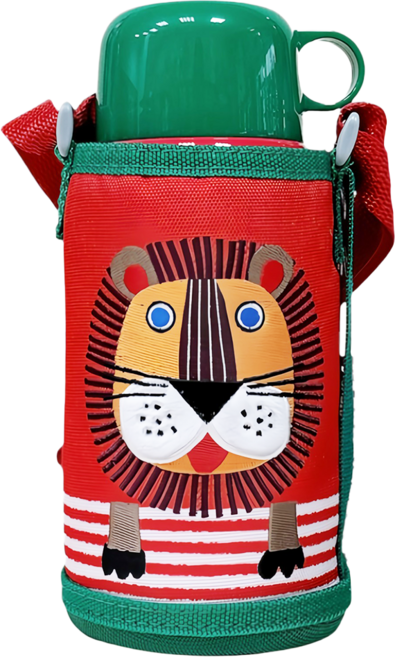TIGER 虎牌 不鏽鋼保溫保冷瓶 附提袋 250926, 1個, 600ml, 獅子