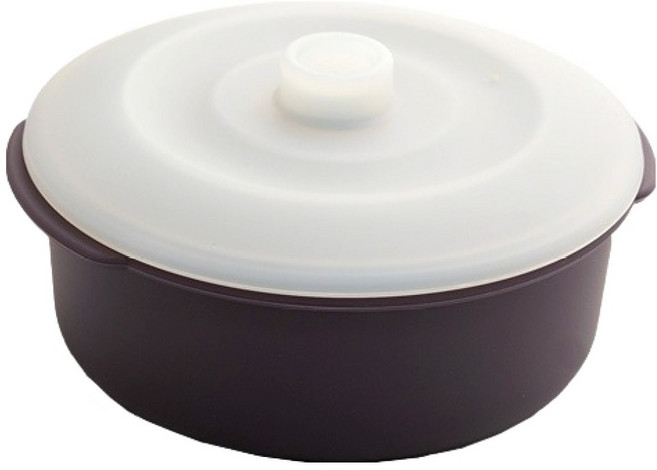 소노리떼 실리콘 계란찜기 소형 원형 400ml, 퍼플그레이, 1개