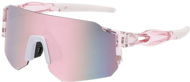 골든레빗 자전거 러닝 낚시 골프 미러변색 렌즈 스포츠 방풍 선글라스, GR08투명핑크, 1개