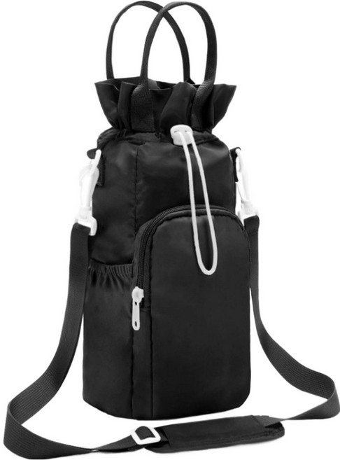 바른리빙 스텐리호환 텀블러 복조리 파우치 가방 TP-03, 블랙, 1개