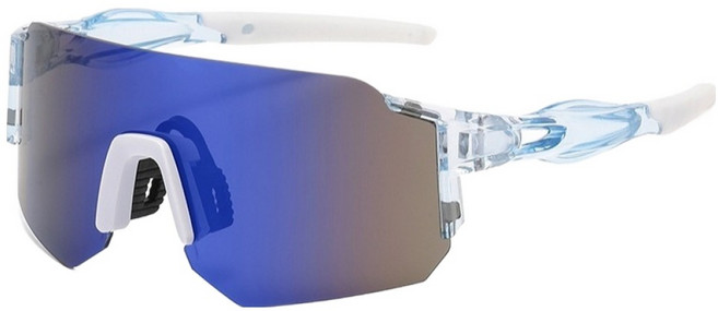 골든레빗 자전거 러닝 낚시 골프 미러변색 렌즈 스포츠 방풍 선글라스, GR02투명블루, 1개