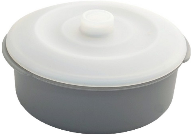 소노리떼 실리콘 계란찜기 소형 원형 400ml, 그레이, 1개