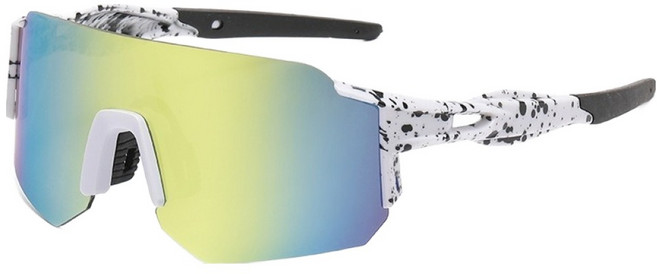 골든레빗 미러변색 렌즈 방풍 스포츠 고글, GR04화이트블랙, 1개