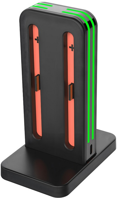 DOBE Switch2充電座 發光條方形四充, 1個, 黑色, TNS-3171