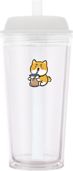 YCCT 啵啵杯 710ml, 霧透白柴犬, 1個