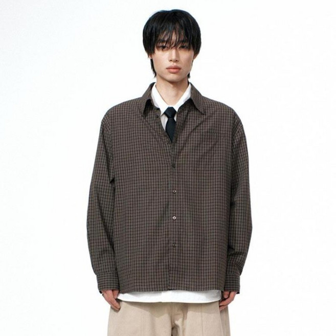 WEST GRAND BOULEVARD 男士 Noble 單口袋格紋襯衫