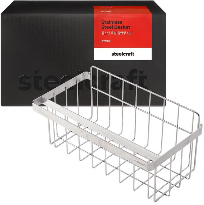 스틸크래프트 무타공 올스텐 욕실선반 일반형, 실버, 1개