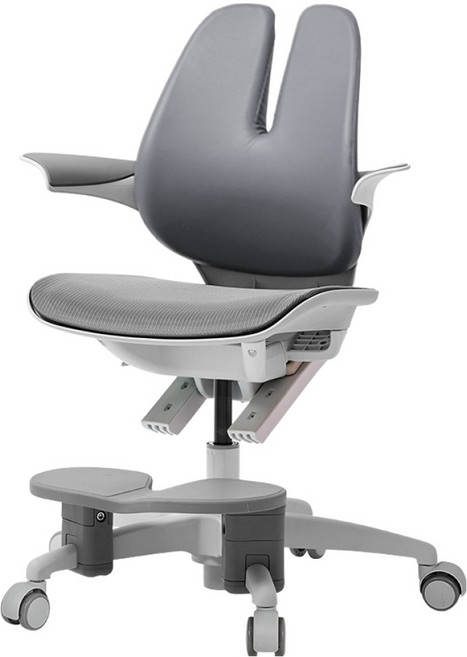 듀오백 초등학생 어린이 발받침 + 스탑캐스터 메쉬 의자 래빗 RA-070MSF 방문설치, 버블 그레이