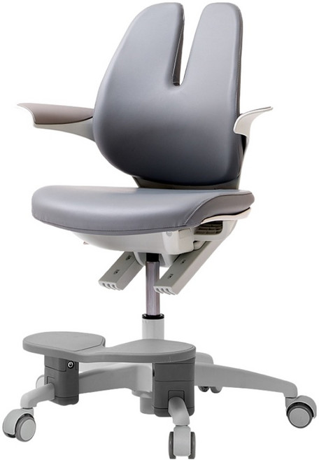 듀오백 래빗 RA-070LHSF 어린이 발받침+스탑캐스터 의자 방문설치, 버블 그레이