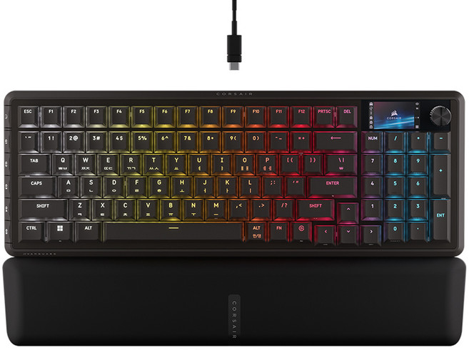 CORSAIR 海盜船 Vanguard 96 熱插拔 8K 電競機械式有線鍵盤 MLX 等離子軸, 黑色, RGP0171, 製造商軸
