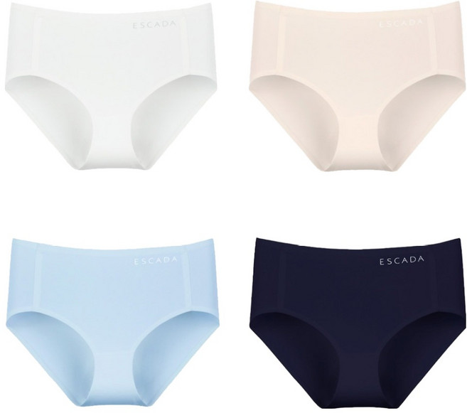 ESCADA 女性無痕剪裁內褲 4件組, 奶油色, 米色, 藍色, 海軍藍