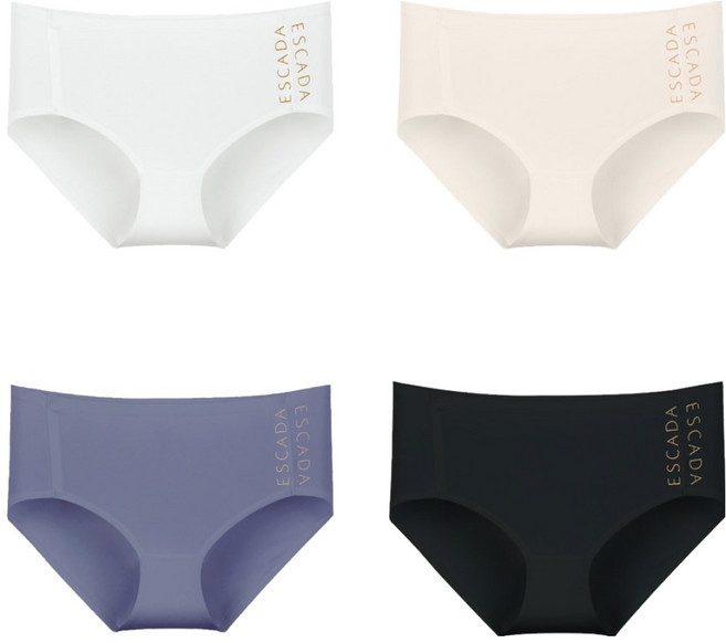 ESCADA 女性經典金縫內褲 4件組, 奶油色, 米色, 藍綠色, 黑色