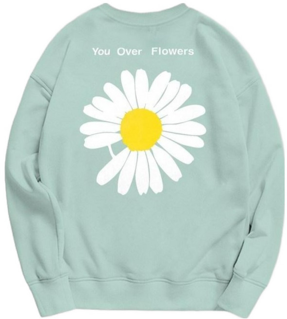 엠씨티 문컬렉션 남녀공용 쭈리면 오버핏 오버플라워 긴팔 맨투맨